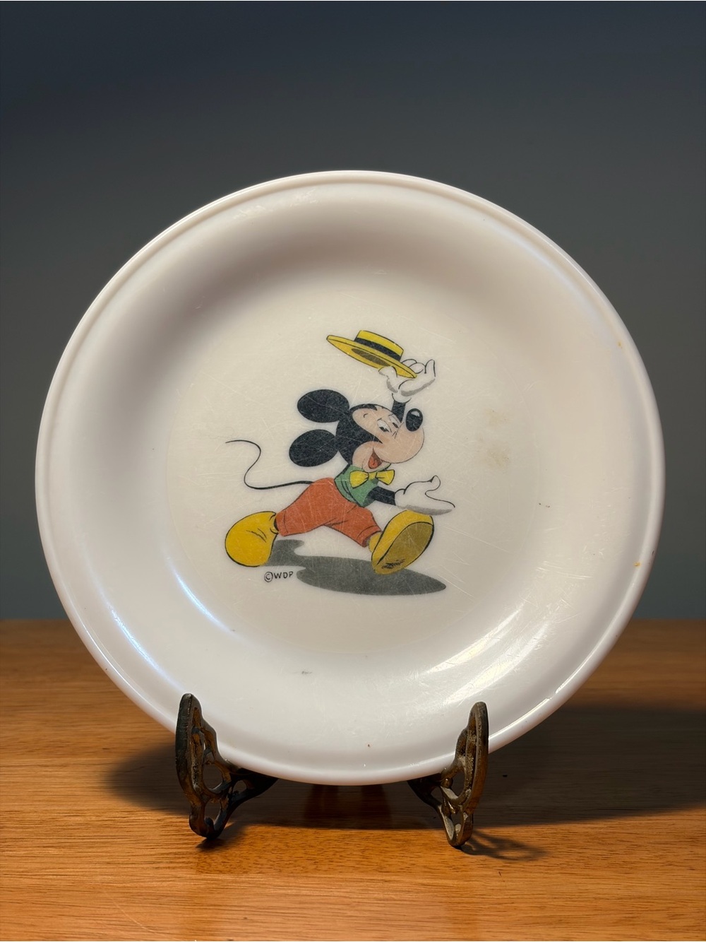 1964 MEL SAMPA PLASTIC DISNEY MOUSE PLATE RARE